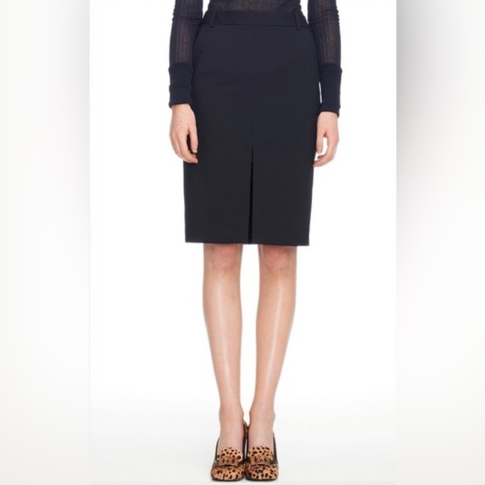 Tory Burch Cecilia Pencil Skirt Black Stretch Wool Knee-Length Size 4‎ Office